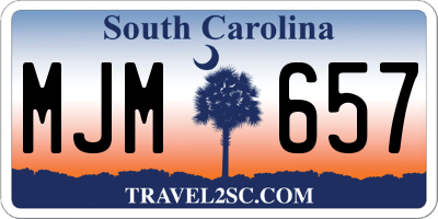 SC license plate MJM657