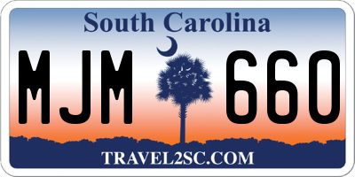 SC license plate MJM660