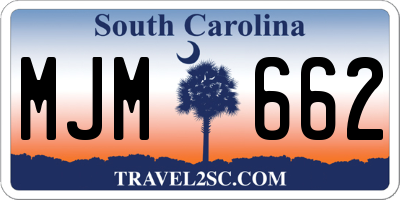 SC license plate MJM662