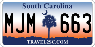 SC license plate MJM663