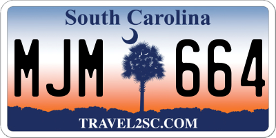SC license plate MJM664