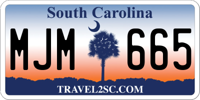 SC license plate MJM665