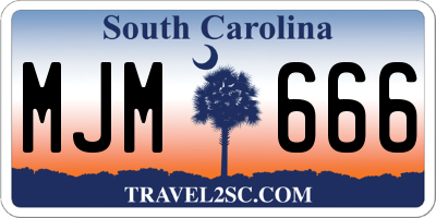 SC license plate MJM666