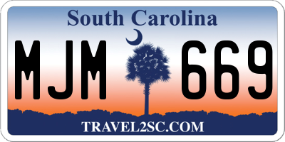 SC license plate MJM669
