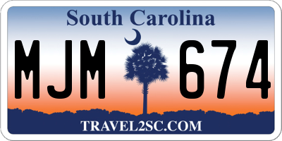 SC license plate MJM674