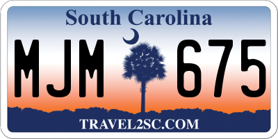 SC license plate MJM675
