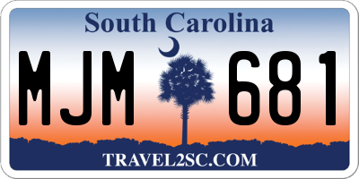 SC license plate MJM681