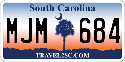 SC license plate MJM684