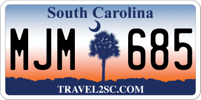 SC license plate MJM685