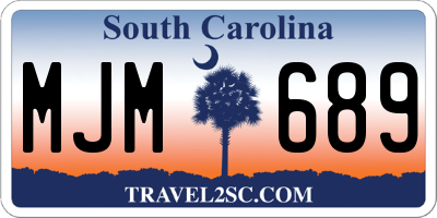 SC license plate MJM689