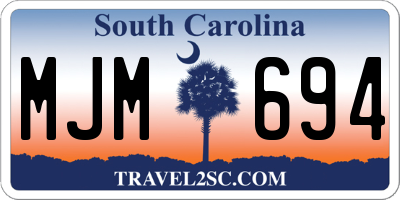 SC license plate MJM694