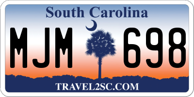 SC license plate MJM698