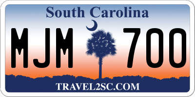 SC license plate MJM700