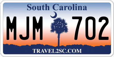 SC license plate MJM702