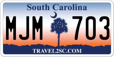 SC license plate MJM703