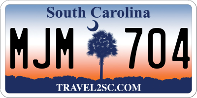 SC license plate MJM704