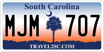 SC license plate MJM707