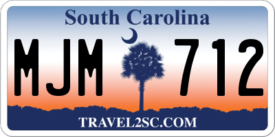 SC license plate MJM712