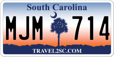 SC license plate MJM714
