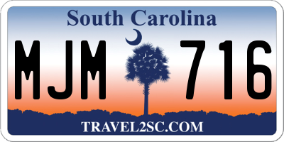 SC license plate MJM716