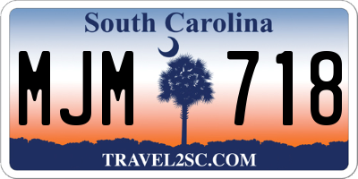 SC license plate MJM718