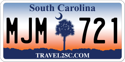 SC license plate MJM721