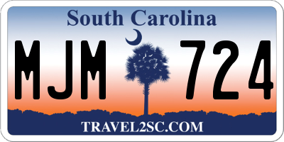 SC license plate MJM724