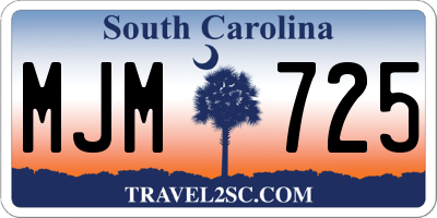 SC license plate MJM725