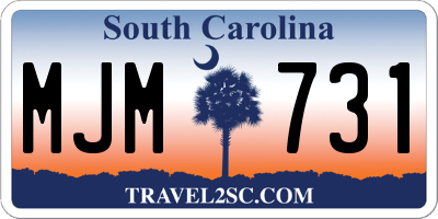 SC license plate MJM731