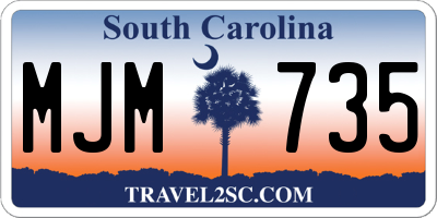 SC license plate MJM735