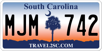 SC license plate MJM742