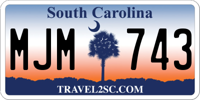 SC license plate MJM743