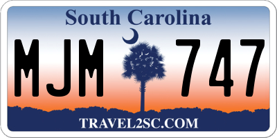 SC license plate MJM747