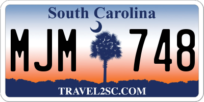 SC license plate MJM748