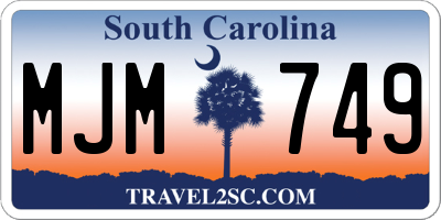 SC license plate MJM749