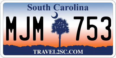 SC license plate MJM753