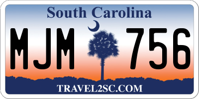 SC license plate MJM756