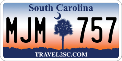 SC license plate MJM757