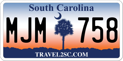 SC license plate MJM758