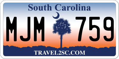 SC license plate MJM759