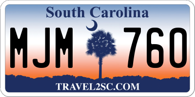 SC license plate MJM760