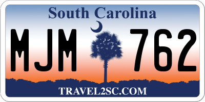 SC license plate MJM762