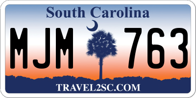 SC license plate MJM763