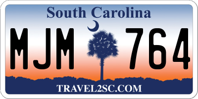 SC license plate MJM764