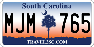 SC license plate MJM765