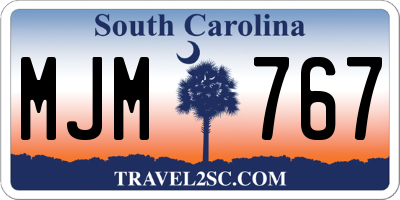 SC license plate MJM767