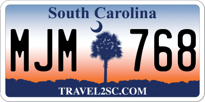 SC license plate MJM768