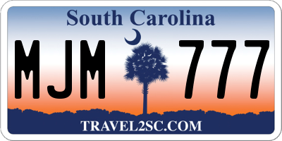 SC license plate MJM777