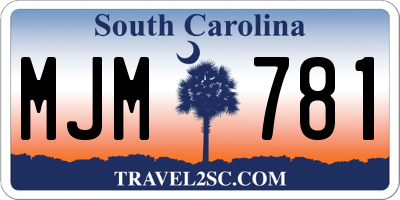 SC license plate MJM781
