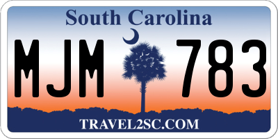 SC license plate MJM783